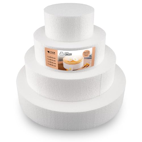 MCE-Commerce A3995984 Styropor Torte Set vierstöckig H 5cm, 10cm 15cm 20cm 25cm, EPS, weiß, 25x15cm MCE-Commerce A3995984 Styropor Torte Set vierstöckig H 5cm, 10cm 15cm 20cm 25cm, EPS, weiß, 25x15cm von MCE-Commerce