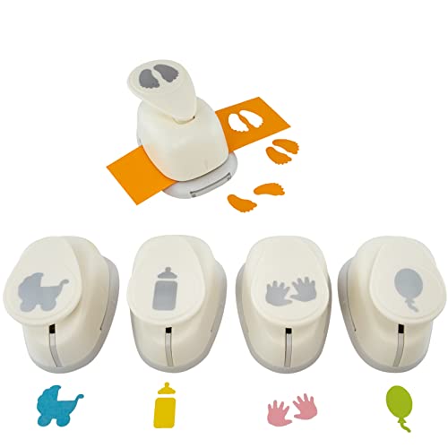 MCE-Commerce A689935 Motivstanzer Set shower, Neugeborenes, Baby Party, 5 Motive 2,54cm Füße, Flasche, Kinderwagen, Hände, Ballon, Kunststoff, weiss MCE-Commerce A689935 Motivstanzer Set shower, Neugeborenes, Baby Party, 5 Motive 2,54cm Füße, Flasche, Kinderwagen, Hände, Ballon, Kunststoff, weiss von MCE-Commerce