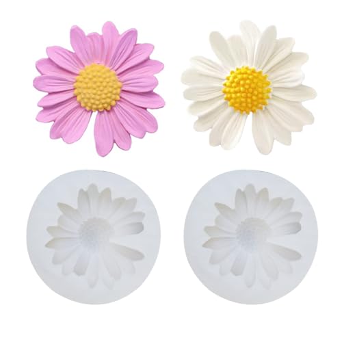 3D-Gänseblümchen-Silikonformen, Kerzenform, Schokolade, Kuchen, Cupcake-Topper, Dekorationsform für Seife, Wachs, Harz, Polymer-Ton, Handwerk, Gänseblümchen, 2 Stück 3D-Gänseblümchen-Silikonformen, Kerzenform, Schokolade, Kuchen, Cupcake-Topper, Dekorationsform für Seife, Wachs, Harz, Polymer-Ton, Handwerk, Gänseblümchen, 2 Stück von MCHERRY