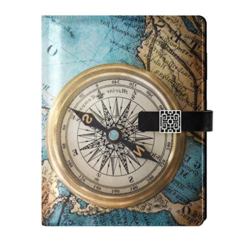 Leder-Notizbuch, Tagebuch, Notizblock, Reisetagebuch, Vintage-Stil, Kompass, nachfüllbar, A5, Ringbuch – Hardcover, Geschenk für Männer und Frauen von MCHIVER