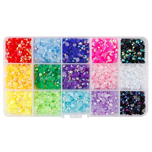 7.500 Harz-Strasssteine, bunte Strass-Nagelkunst-Accessoires, funkelnde flache Nagelkristalle, bunte, gemischte 4-mm-Edelsteine, geeignet für DIY-Bastelarbeiten 7.500 Harz-Strasssteine, bunte Strass-Nagelkunst-Accessoires, funkelnde flache Nagelkristalle, bunte, gemischte 4-mm-Edelsteine, geeignet für DIY-Bastelarbeiten von MCNZNJONV