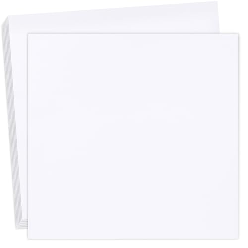 MCPINKY 25 Blatt weißes Karton-Scrapbook-Papier, 30,5 x 30,5 cm, Kartonpapier, Konstruktionspapier für Bastelarbeiten, Drucker, Einladungen, Kartenherstellung von MCPINKY