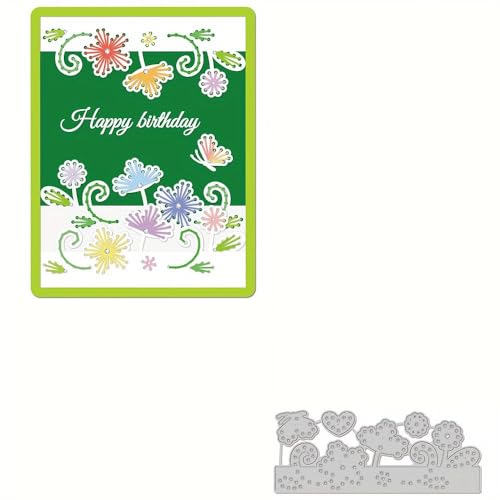 MCPOOX Metall-Stanzform für Scrapbooking, Stanzschablonen für Bastelarbeiten, Scrapbooking, Fotoalbum, dekorative Papierkarten, Kartenherstellung, Schablonen und Basteln (Blumen, 10,9 x 4,6 cm) von MCPOOX
