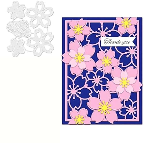 MCPOOX Metall-Stanzform für Scrapbooking, Stanzschablonen für DIY-Scrapbook, Fotoalbum, dekorative Papierkarte, Kartenherstellung, Zubehör und Basteln (dreilagige Blume, 8,1 x 6,9 cm) von MCPOOX