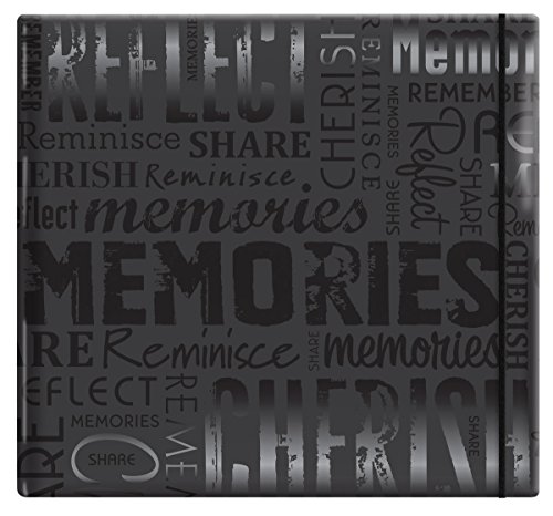 MCS MBI 848121 Sammelalbum, geprägt, glänzend, 30,5 x 30,5 cm, mit 30,5 x 30,5 cm großen Seiten, schwarz, geprägt "Memories" von MBI