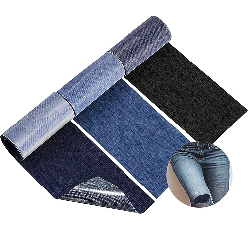 MCSQK 3 Rollen Jeans Flicken zum Aufbgeln, 8 * 51cm Innen und Auen Denim Patches zum Aufbgeln, Selbstklebende Bgelflicken fr Kinder Erwachsene Kleidung Lochreparatur Dekoration Schwarz Dunkel Hellblau MCSQK 3 Rollen Jeans Flicken zum Aufbgeln, 8 * 51cm Innen und Auen Denim Patches zum Aufbgeln, Selbstklebende Bgelflicken fr Kinder Erwachsene Kleidung Lochreparatur Dekoration Schwarz Dunkel Hellblau von MCSQK