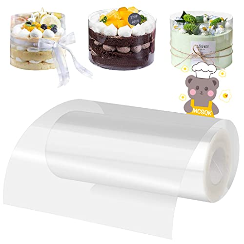 MCSQK Tortenrandfolie, 15cm x 10m Kuchen Kragen Transparent Acetat Rolle Kuchen Halsbänder, Tortenfolie Torten Verpackung Folie Cake Collars für Tortendeko Mousse Schokolade Dessertringe Dekoration MCSQK Tortenrandfolie, 15cm x 10m Kuchen Kragen Transparent Acetat Rolle Kuchen Halsbänder, Tortenfolie Torten Verpackung Folie Cake Collars für Tortendeko Mousse Schokolade Dessertringe Dekoration von MCSQK