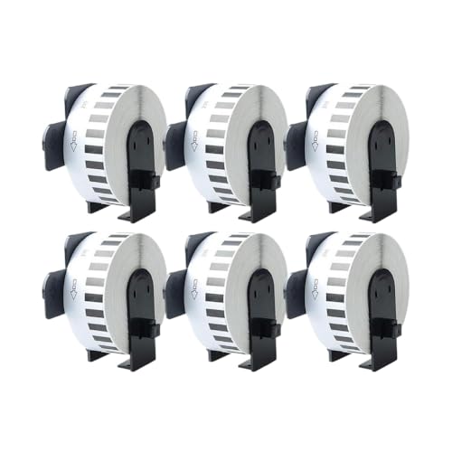 6 Rollen DK 22210 DK-2210 Thermal-Etikettrollen 29 mm x 30. 48 m kontinuierliches Etikett kompatibel mit QL -Druckern von MCUXMVUMI