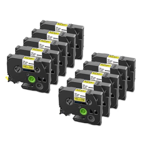 MCUXMVUMI 10pk S631 Beschriftungen schwarz auf gelben kompatiblen Etiketten Kompatibel mit S631 Extra starker Kleber 12 mm Kompatibel mit Etikettiererhersteller MCUXMVUMI 10pk S631 Beschriftungen schwarz auf gelben kompatiblen Etiketten Kompatibel mit S631 Extra starker Kleber 12 mm Kompatibel mit Etikettiererhersteller von MCUXMVUMI