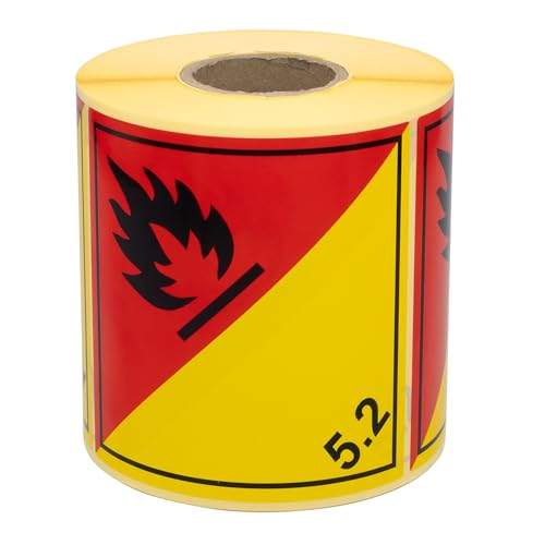 MD Labels 500x Gefahrgutetiketten Klasse 5.2 – Selbstentzündliche Stoffe – ADR Etiketten 100x100mm – Aufkleber für Gefahrgutkennzeichnung MD Labels 500x Gefahrgutetiketten Klasse 5.2 – Selbstentzündliche Stoffe – ADR Etiketten 100x100mm – Aufkleber für Gefahrgutkennzeichnung von MD Labels