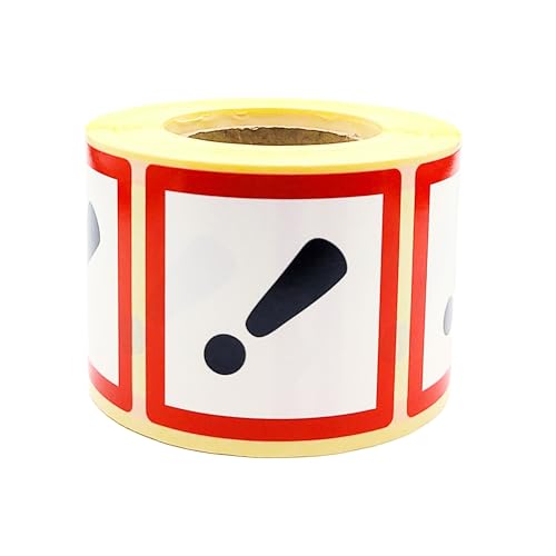 MD Labels Gefahrgutetiketten GHS Symbole 50x50 mm 500 Stück (GHS 07 Gesundheitsschädlich) von MD Labels