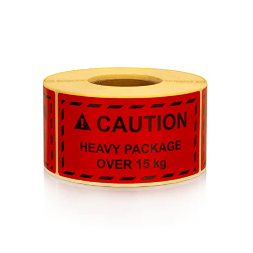 MD Labels Warnetiketten auf rolle 100x50mm CAUTION Heavy package over 15kg 500 Stück- Paketaufkleber für Amazon Vendor & FBA Fulfillment Paketaufkleber MD Labels Warnetiketten auf rolle 100x50mm CAUTION Heavy package over 15kg 500 Stück- Paketaufkleber für Amazon Vendor & FBA Fulfillment Paketaufkleber von MD Labels