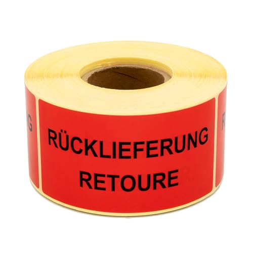MD Labels Warnetiketten auf rolle 100x50mm 500 Stück Rücklieferung - Retoure - Versandhinweis Haftetiketten von MD Labels