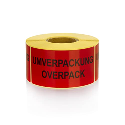 MD Labels Warnetiketten auf rolle 100x50mm Umverpackung/Overpack 500 Stück -Versandaufkleber - Versandhinweis Haftetiketten von MD Labels