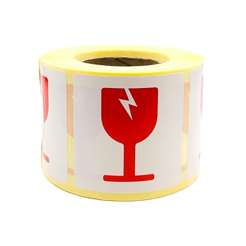 MD Labels Warnetiketten auf rolle 50x50mm – 500 – Vorsicht zerbrechlich - Handle with care – Fragile Attention Versandaufkleber – Paketaufkleber MD Labels Warnetiketten auf rolle 50x50mm – 500 – Vorsicht zerbrechlich - Handle with care – Fragile Attention Versandaufkleber – Paketaufkleber von MD Labels