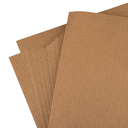 MD Labels Selbstklebendes Kraftpapier A4-50 Blätter - Braune Aufkleber Klebeetiketten zum beschriften für Vorratsdosen- gerippte Kraftpapier von MD Labels