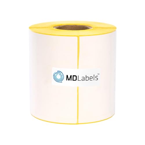 MDlabels Weiße Thermo etiketten auf Rolle - 100 x 150 mm - 300 Stück - mit Perforation- shipping labels 4"x6"- permanent haftend, Versandetiketten, Adressaufkleber von MD Labels