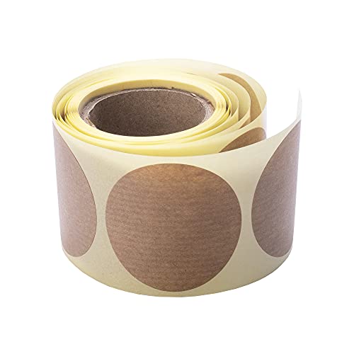 MDlabels gerippt natürliche braune runde Kraftaufkleber 47mm 100 stuck - dekorative Aufkleber vitage Geschenkaufkleber von MD Labels