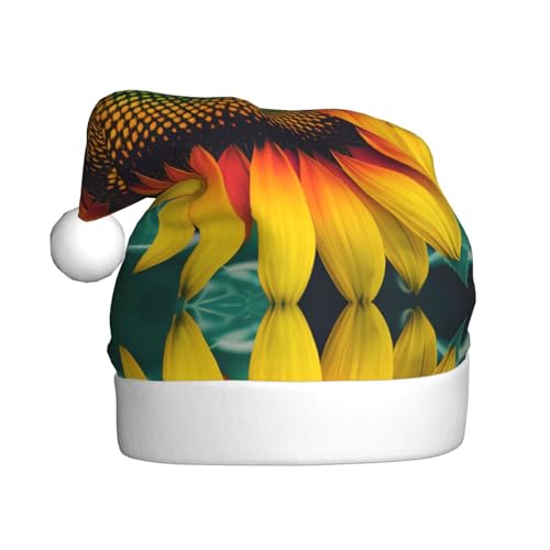 MDATT Regenbogen-Sonnenblumen-Weihnachtsmütze, Weihnachtsmütze, lustige Hüte für Erwachsene, Party-Kostüm-Zubehör von MDATT