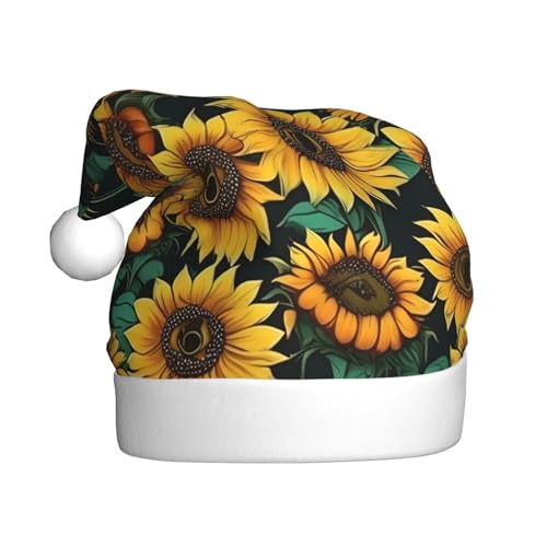 MDATT Sonnenblumen-Weihnachtsmütze, Weihnachtsmütze, lustige Hüte für Erwachsene, Party-Kostüm-Zubehör von MDATT