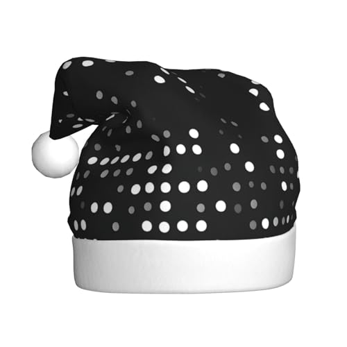 MDATT Weihnachtsmütze mit schwarzen runden Punkten, Weihnachtsmütze, Weihnachtsmütze, lustige Hüte für Erwachsene, Party-Kostüm-Zubehör von MDATT