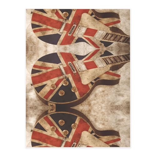 Niedliche Kristall-Aufkleber mit Gitarre, britische Flagge, Harz-Aufkleber für Wasserflasche, Sammelalbum, Laptop, Handyhülle, Geschenk für Erwachsene von MDATT