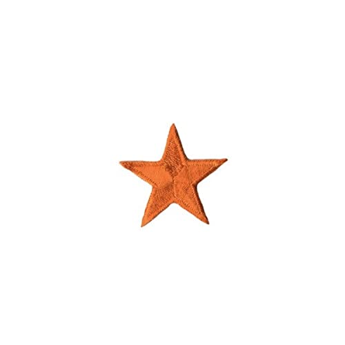 3 Stück Aufnäher zum Aufbügeln Stern orange 3 cm von MDC
