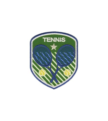 MDC Aufnäher zum Aufbügeln, Motiv: Tenniswappen, grüner Hintergrund, 5 x 6 cm, 1 Stück, Mittel, Sports von MDC