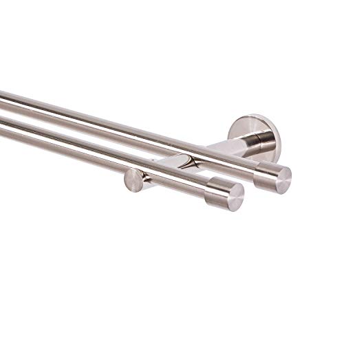 Gardinenstange 16mm 2-läufig Edelstahloptik ENDKAPPE 360 cm Gardinenstange 16mm 2-läufig Edelstahloptik ENDKAPPE 360 cm von MDEKOR