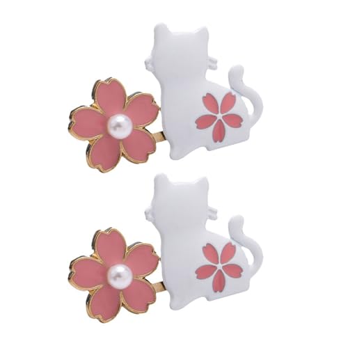MDHQ 2 Paar Blumenkatzen-Knopfnadeln Jeans Taillenspanner Taillenschnalle Abnehmbare Hosenknöpfe Pin Jeans Knöpfe Pins von MDHQ