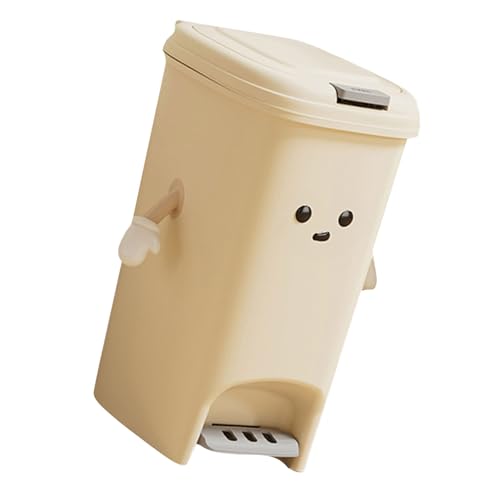 MDHQ Cremefarbener Mülleimer mit Doppelöffnung und Druckmechanismus, 8 l, 10 l, 15 l, großes Fassungsvermögen, für den Heimgebrauch von MDHQ