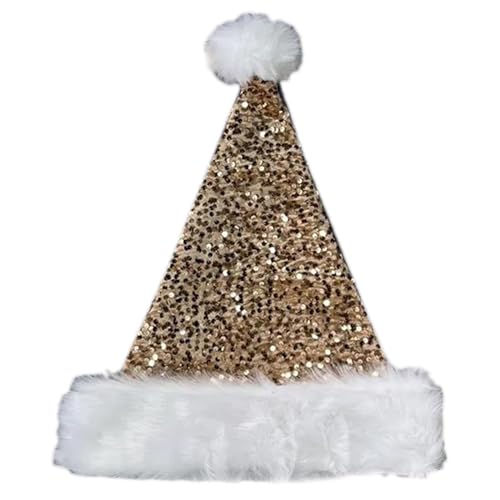 MDHQ Party-Kopfschmuck, Weihnachtsmannmütze, Pailletten und weiße pelzige Krempe für Weihnachtsfeiern, Verkleiden, Cosplay, Pailletten, besetzt MDHQ Party-Kopfschmuck, Weihnachtsmannmütze, Pailletten und weiße pelzige Krempe für Weihnachtsfeiern, Verkleiden, Cosplay, Pailletten, besetzt von MDHQ