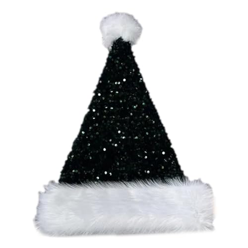 MDHQ Party-Kopfschmuck, Weihnachtsmannmütze, Pailletten und weiße pelzige Krempe für Weihnachtsfeiern, Verkleiden, Cosplay, Pailletten, besetzt MDHQ Party-Kopfschmuck, Weihnachtsmannmütze, Pailletten und weiße pelzige Krempe für Weihnachtsfeiern, Verkleiden, Cosplay, Pailletten, besetzt von MDHQ