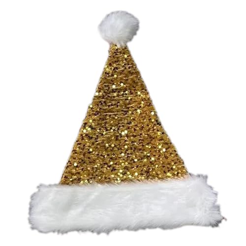 MDHQ Party-Kopfschmuck, Weihnachtsmannmütze, Pailletten und weiße pelzige Krempe für Weihnachtsfeiern, Verkleiden, Cosplay, Pailletten, besetzt MDHQ Party-Kopfschmuck, Weihnachtsmannmütze, Pailletten und weiße pelzige Krempe für Weihnachtsfeiern, Verkleiden, Cosplay, Pailletten, besetzt von MDHQ