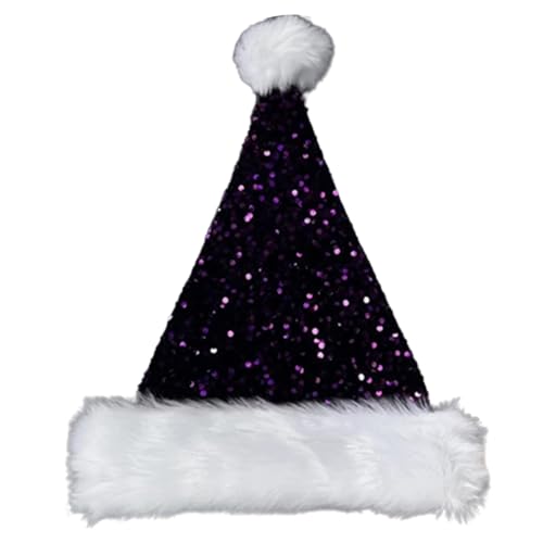 MDHQ Party-Kopfschmuck, Weihnachtsmannmütze, Pailletten und weiße pelzige Krempe für Weihnachtsfeiern, Verkleiden, Cosplay, Pailletten, besetzt MDHQ Party-Kopfschmuck, Weihnachtsmannmütze, Pailletten und weiße pelzige Krempe für Weihnachtsfeiern, Verkleiden, Cosplay, Pailletten, besetzt von MDHQ