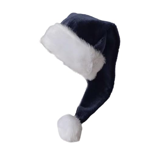 MDHQ Party-Kopfschmuck, Weihnachtsmannmütze, dicker Plüsch und weiße pelzige Krempe für Weihnachtsfeiern, Verkleidungen, Cosplay, mehrfarbig von MDHQ