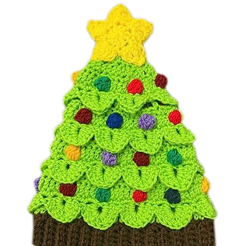 MDHQ Partyhut, Uni, gestrickter Weihnachtsbaumhut für Kinder, Erwachsene, Winter, hält warm von MDHQ