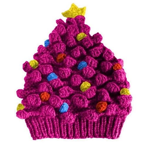 MDHQ Partyhut, Uni, gestrickter Weihnachtsbaumhut für Kinder, Erwachsene, Winter, hält warm von MDHQ