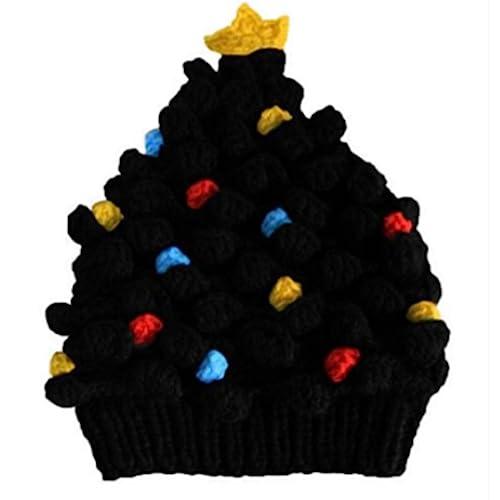 MDHQ Partyhut, Uni, gestrickter Weihnachtsbaumhut für Kinder, Erwachsene, Winter, hält warm von MDHQ