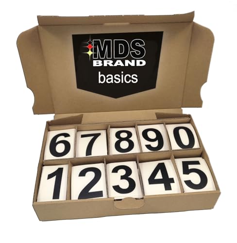 Basics Big Box, 5cm Zahlen Aufkleber, Glänzend, 100 & 200 Stück, Zahlen zum aufkleben, Wetterfest klebezahlen, Optimal für Außen & Innen (Schwarz, 100) von MDS Brand