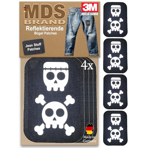 MDS Brand 3M Reflektierende Aufbügler Set - Reflektoren Aufkleber - Hohe Sichtbarkeit - Optimierte Haftung Stoff Patches - Jeans & Taschen (Stoffpatch Set, P-02) von MDS Brand