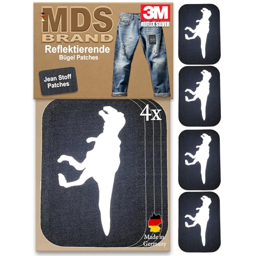 MDS Brand 3M Reflektierende Aufbügler Set - Reflektoren Aufkleber - Hohe Sichtbarkeit - Optimierte Haftung Stoff Patches - Jeans & Taschen (Stoffpatch Set, P-03) von MDS Brand