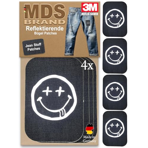 MDS Brand 3M Reflektierende Aufbügler Set - Reflektoren Aufkleber - Hohe Sichtbarkeit - Optimierte Haftung Stoff Patches - Jeans & Taschen (Stoffpatch Set, P-12) von MDS Brand