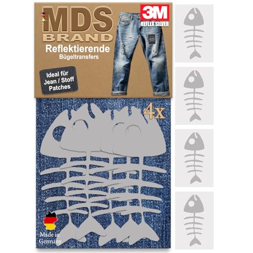 MDS Brand 3M Reflektierende Aufbügler Set - Reflektoren Aufkleber - Hohe Sichtbarkeit - Optimierte Haftung für Stoff Patches - Jeans & Taschen (Aufbügler Set, P-06) von MDS Brand