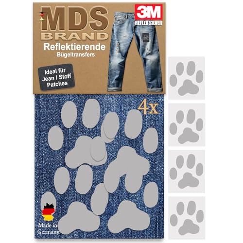 MDS Brand 3M Reflektierende Aufbügler Set - Reflektoren Aufkleber - Hohe Sichtbarkeit - Optimierte Haftung für Stoff Patches - Jeans & Taschen (Aufbügler Set, P-08) von MDS Brand