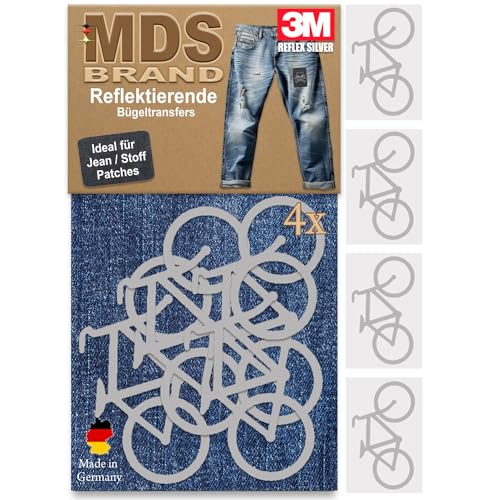 MDS Brand 3M Reflektierende Aufbügler Set - Reflektoren Aufkleber - Hohe Sichtbarkeit - Optimierte Haftung für Stoff Patches - Jeans & Taschen (Aufbügler Set, P-13) von MDS Brand