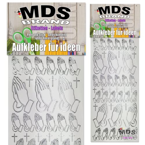 MDS Brand Katholisch Aufkleber 2er/pk ideal für Hochzeit, Weihnachten und Geburtstagen, einfach zum basteln und gestalten von Karten & Fotoalbum & Verzierung von Kerzen (Kirche-4) von MDS Brand