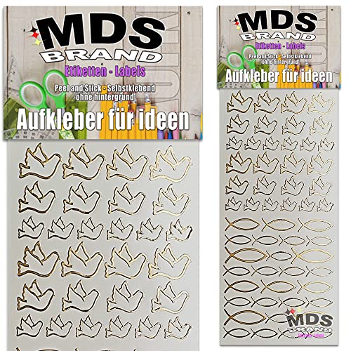 MDS Brand Katholisch Taube & Fisch Aufkleber 2er/pk ideal für Hochzeit, Weihnachten und Geburtstagen, einfach zum basteln und gestalten von Karten & Fotoalbum & Verzierung von Kerzen (Kirche-8) MDS Brand Katholisch Taube & Fisch Aufkleber 2er/pk ideal für Hochzeit, Weihnachten und Geburtstagen, einfach zum basteln und gestalten von Karten & Fotoalbum & Verzierung von Kerzen (Kirche-8) von MDS Brand
