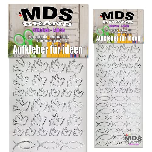 MDS Brand Katholisch Taube & Fisch Aufkleber 2er/pk ideal für Hochzeit, Weihnachten und Geburtstagen, einfach zum basteln und gestalten von Karten & Fotoalbum & Verzierung von Kerzen (Kirche-6) MDS Brand Katholisch Taube & Fisch Aufkleber 2er/pk ideal für Hochzeit, Weihnachten und Geburtstagen, einfach zum basteln und gestalten von Karten & Fotoalbum & Verzierung von Kerzen (Kirche-6) von MDS Brand
