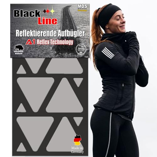 MDS Brand Reflektierende Aufbügler Set | Dreieck | Reflektoren für Kleidung - Hohe Sichtbarkeit - Optimierte Haftung für Kleidung oder Schulranzen (B-16, Silber) von MDS Brand